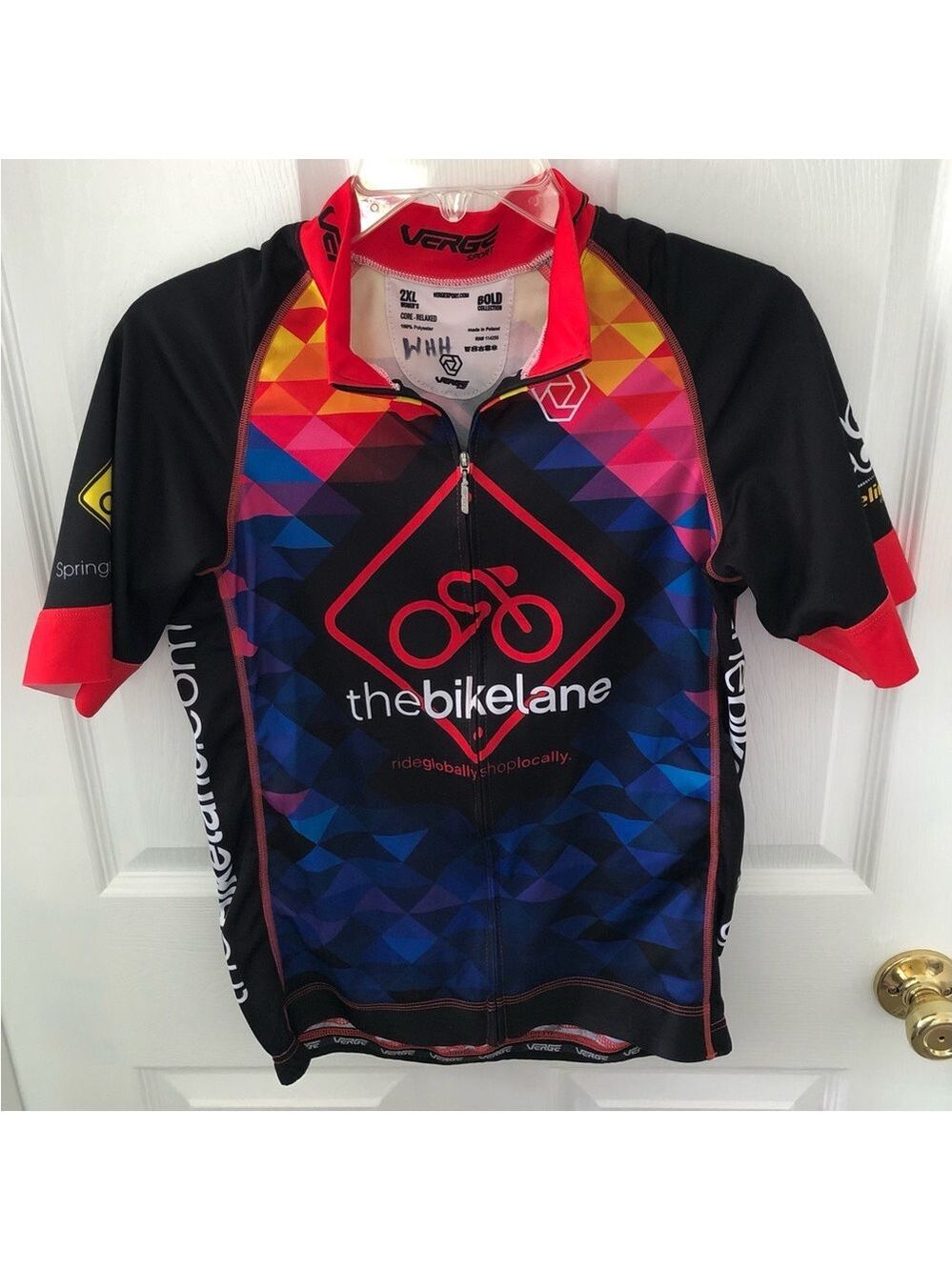 Women's Cycling Jersey Size 2XL VERGE Sport Bold Collection Rainbow Rainbow Zip